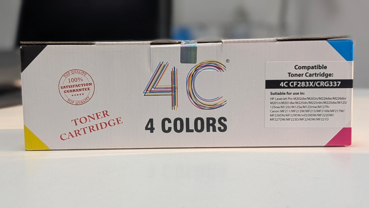 4C CE283A Black Toner Cartridge – High Yield, OEM Compatible, Genuine Replacement for Printers, High Yield, Vivid Color Output